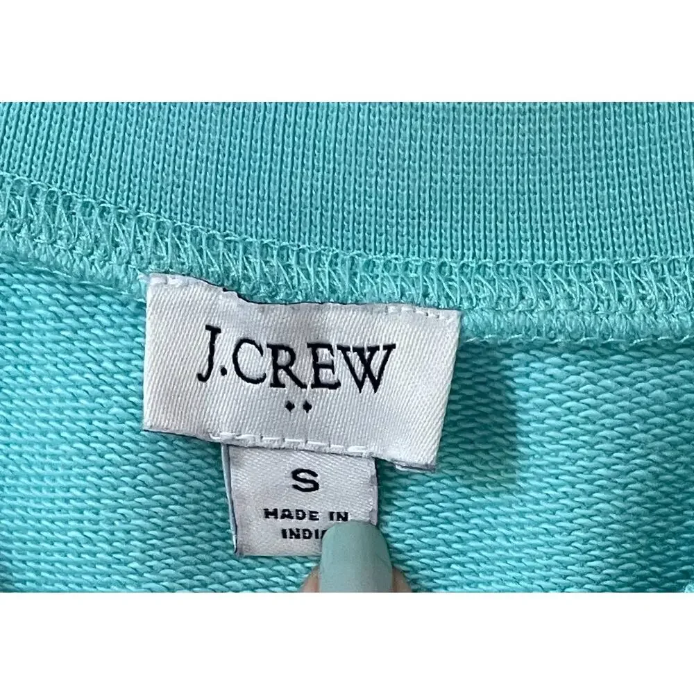 J. Crew Cape Cod Crewneck Sweatshirt Teal Blue Size Small